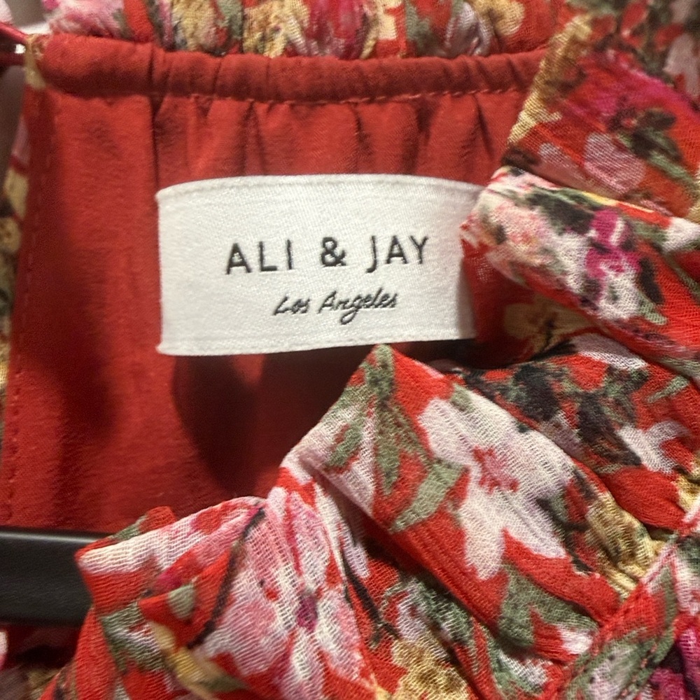 ALI & JAY Red Pink Floral Sleeveless Jumpsuit - Picture 3 of 11